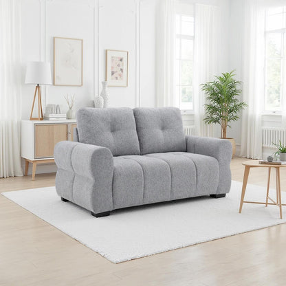 Sandford 2 Seater Fabric Sofa Rolled Arms Beige or Grey