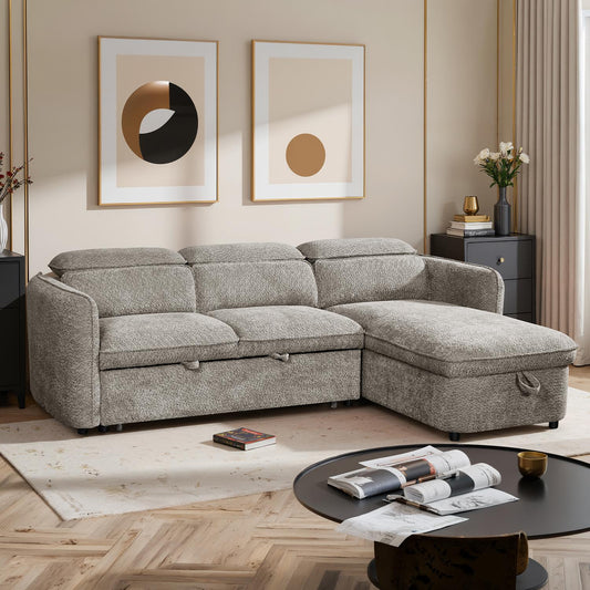 Ria L Shaped 4 Seater Fabric Corner Sofa Bed