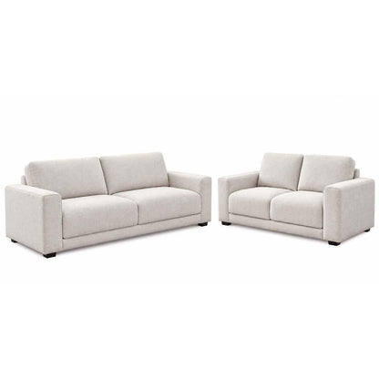Melrose Woven Fabric 3 + 2 + 1 Three Piece Sofa Suite Beige or Grey