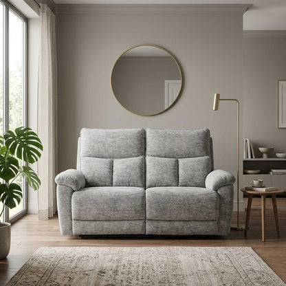 Kent Electric Reclining 2 Seater Sofa Lucy Dove Grey USB Charging