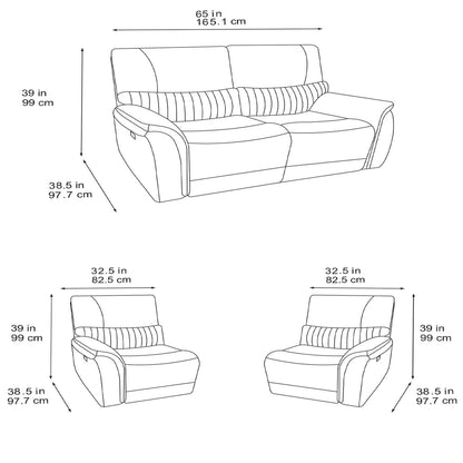 Hoxley Electric Reclining Sofa Suite 3 + 2  Charcoal
