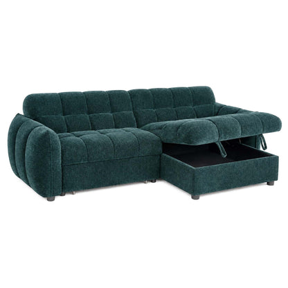 Fenton Universal Corner Sofa Bed with Storage Chaise Chenille Fabric