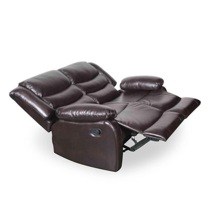 Cortland Leather Look 3 Piece Sofa Suite Manual Reclining Black or Brown