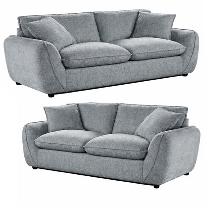 Berti Beige or Grey Fabric Sofa Suite