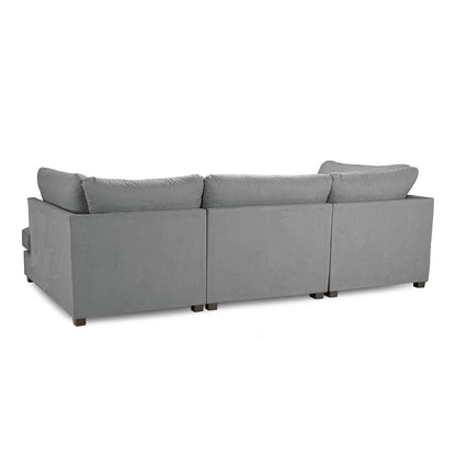 California Classic Fabric Beige, Black or Grey U shaped 6 Seater Sofa