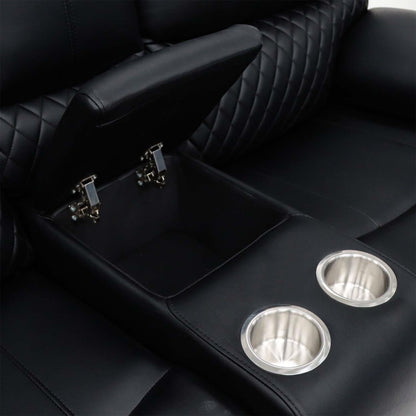 Bentley Black Electric Recliner Sofa Suite 3 + 2 Seater, Eco Leather