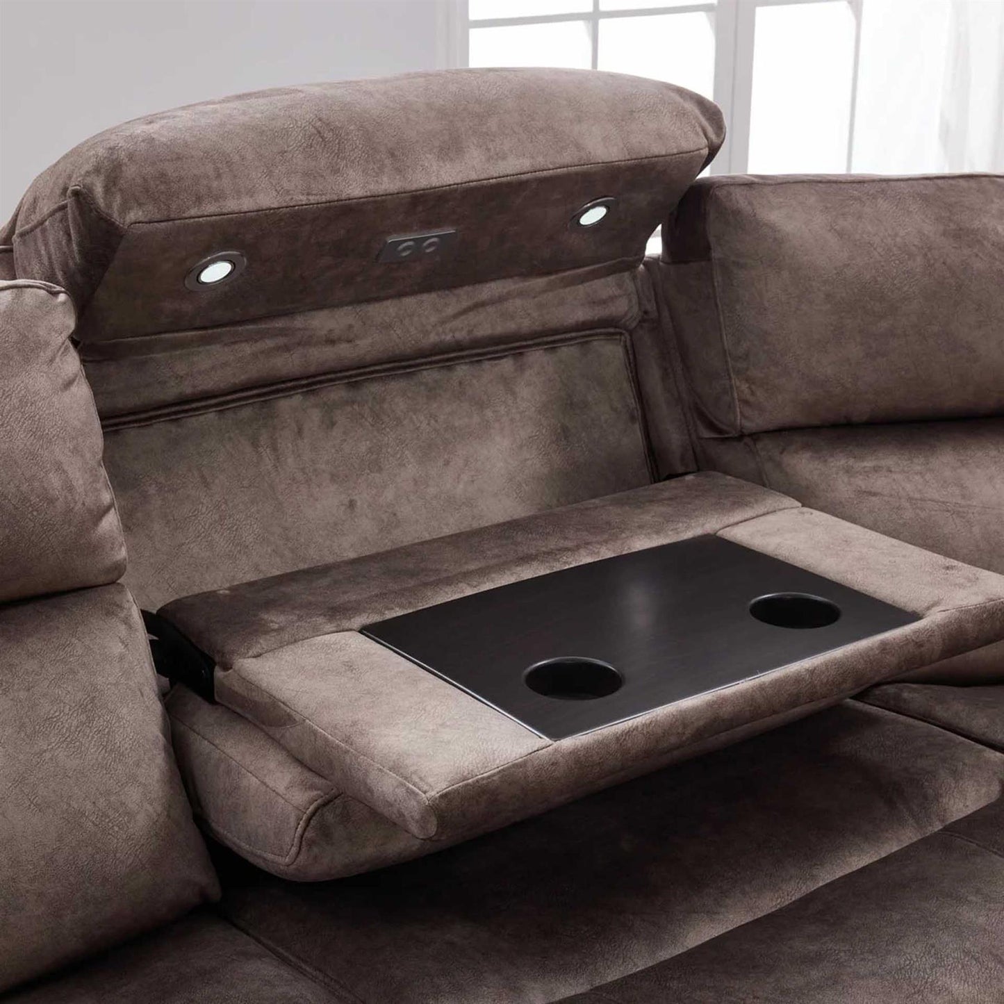 Valtos 2 Corner 2 Fabric Electric Reclining Corner sofa Grey or Brown