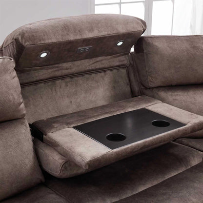 Valtos 2 Corner 2 Fabric Electric Reclining Corner sofa Grey or Brown