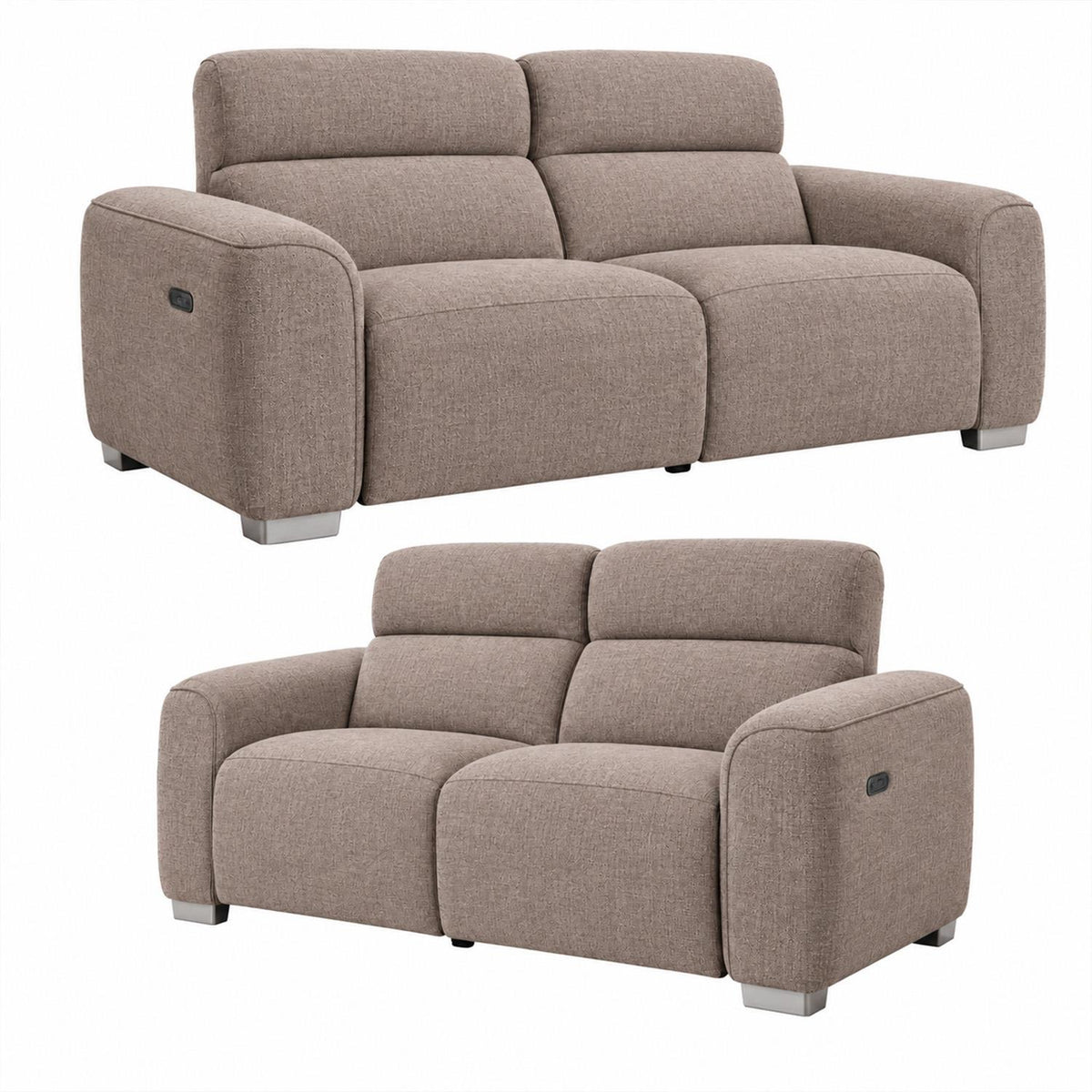 Tisbury 3 + 2 Electric Recliner Sofa Suite USB Beige or Grey