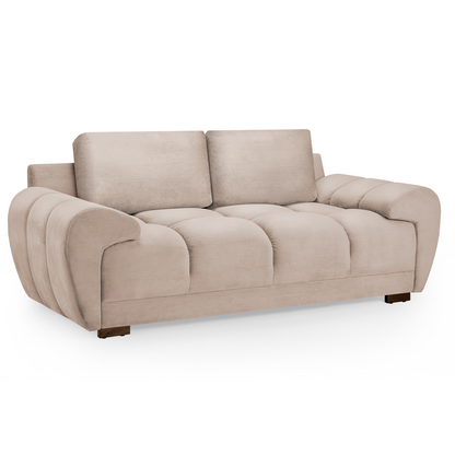 Zura Plush Velvet Large 3 + 2 Sofa Suite | Cream, Grey or Mocha