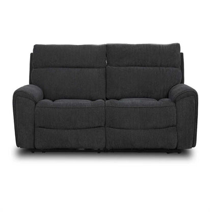 Lois Electric Reclining 2 Seater Sofa Settee Midnight Black USB Charging