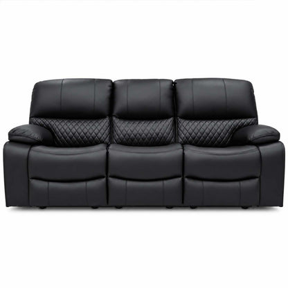 Bentley Black Electric Recliner Sofa Suite 3 + 2 Seater, Eco Leather