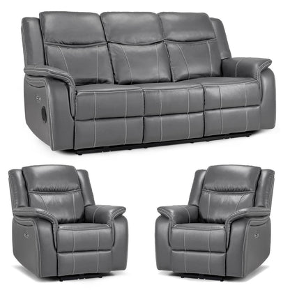 Orlando Leather 3 Piece Electric Reclining Sofas 3 + 1 + 1