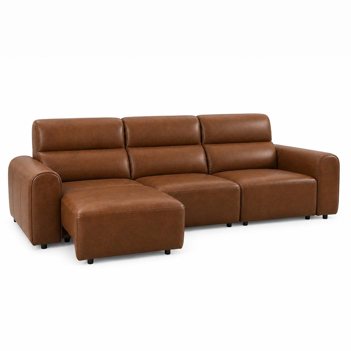 Corby 3 Seater Electric Recliner Sofa Leather Look High Back Design