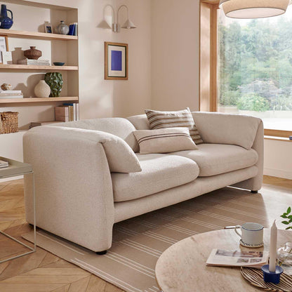 Chester 3 Piece Boucle Cream Fabric Sofas 3 + 1 + 1