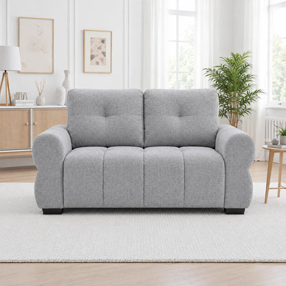Sandford 2 Seater Fabric Sofa Rolled Arms Beige or Grey