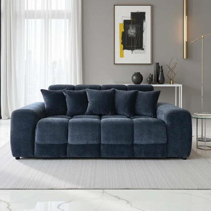 Jenson Plush Velvet 3 + 2 Seater Sofa Set Deep Seats & Boxed Arms