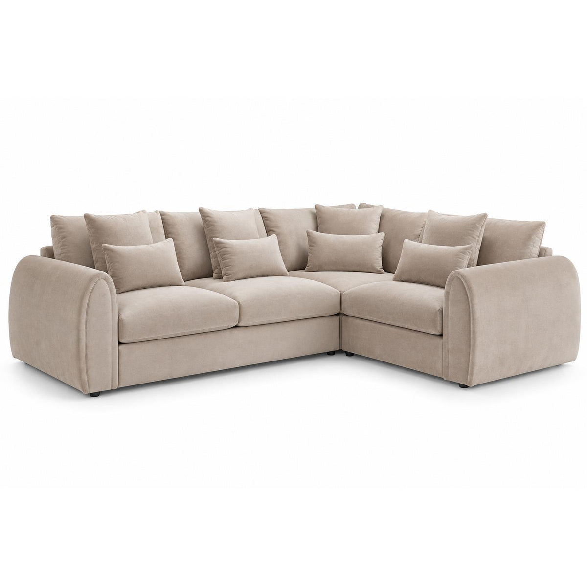 Mercer 4 Seater Velvet Corner Sofa LHF or RHF Grey or Mocha