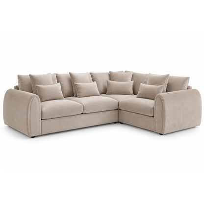 Mercer 4 Seater Velvet Corner Sofa LHF or RHF Grey or Mocha