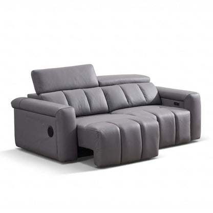 Delilah Electric Reclining Grey 3 Seater Sofa With Soundbar