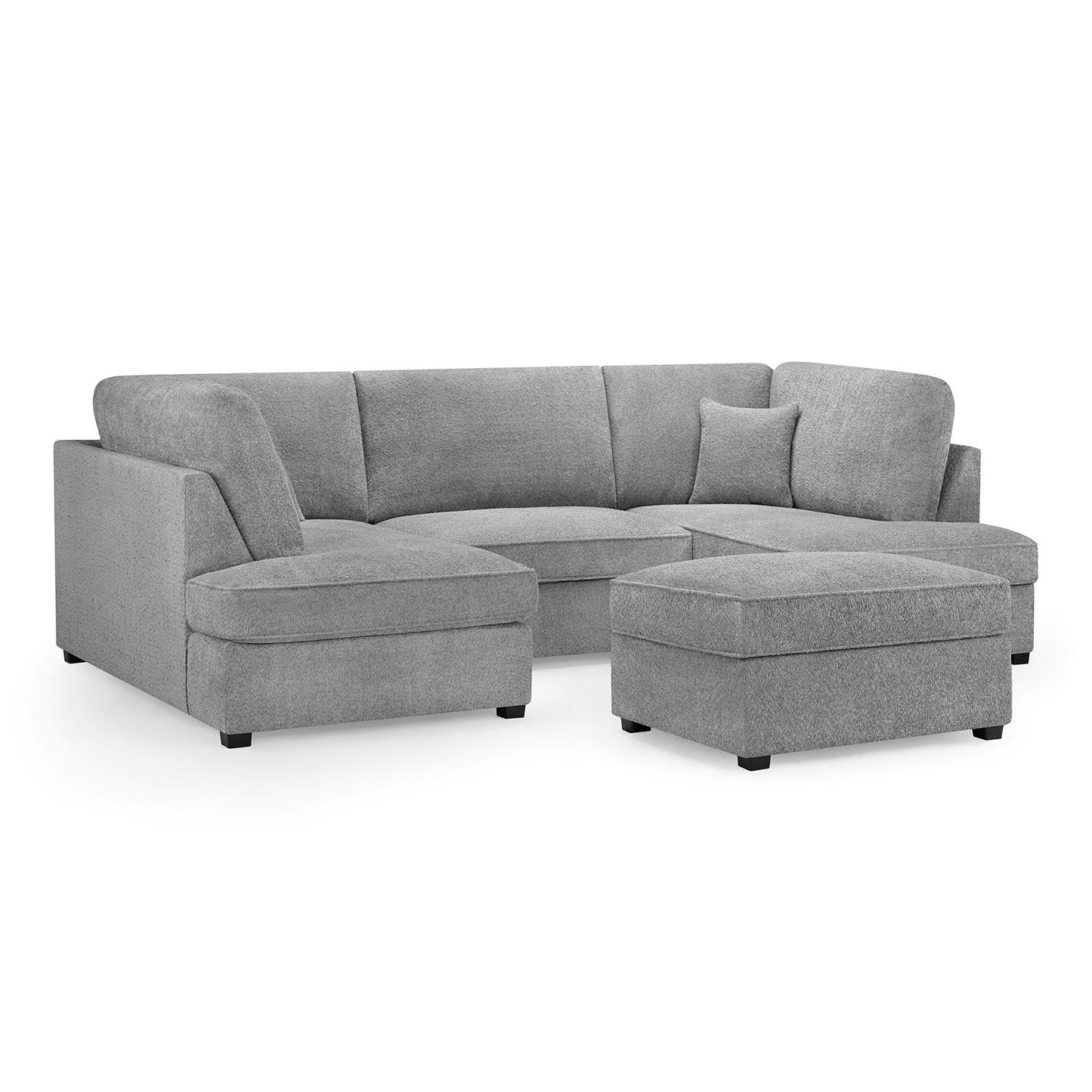 California Boucle Beige or Grey U shaped 6 Seater Sofa