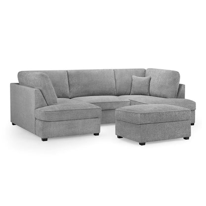 California Boucle Beige or Grey U shaped 6 Seater Sofa