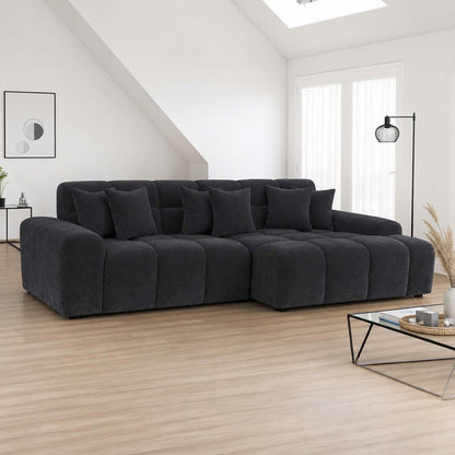 Jenson Plush Velvet Corner Sofa Left Right Hand Facing with Chaise