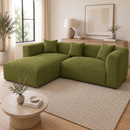 Ely Cloud Chaise L-Shaped Corner Sofa, Linen Fabric, LHF or RHF
