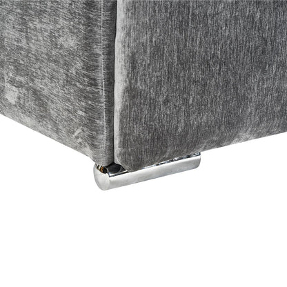 Monza L Shaped Chenille Fabric Beige Grey 4 Seater Corner Sofa RH