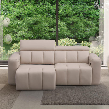 Delilah Electric Reclining Cream Oslo 3 Seater Sofa With Soundbar