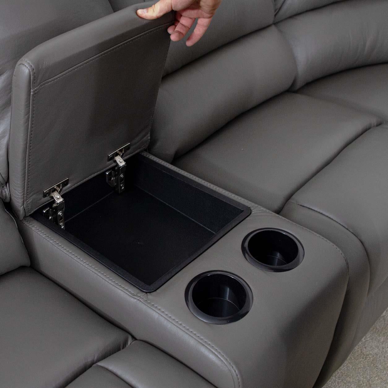 Oxbridge 5 Seater Electric Recliner Corner Sofa LED USB Black or Grey