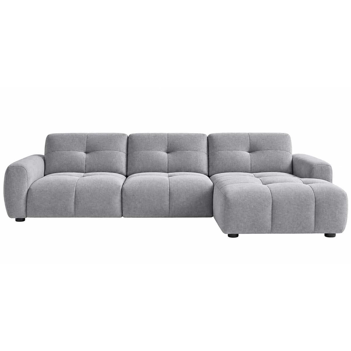 Marsha Large Chaise Corner Sofa Fabric L Shaped Beige or Grey