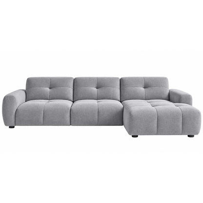 Marsha Large Chaise Corner Sofa Fabric L Shaped Beige or Grey