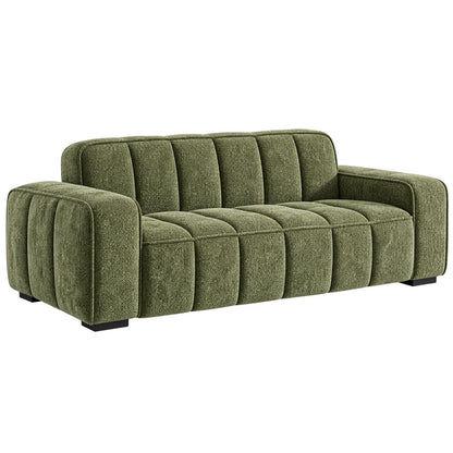 Preston 3 Seater Sofa Woven Fabric Beige Grey or Olive
