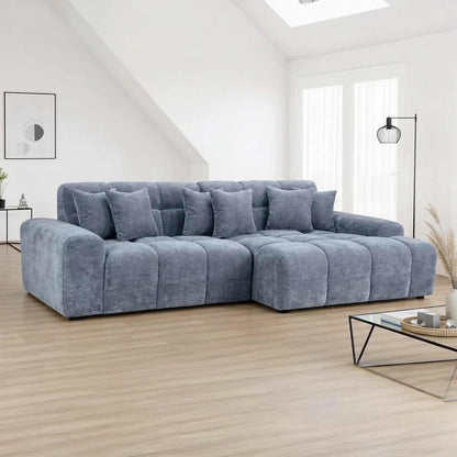 Jenson Plush Velvet Corner Sofa Left Right Hand Facing with Chaise