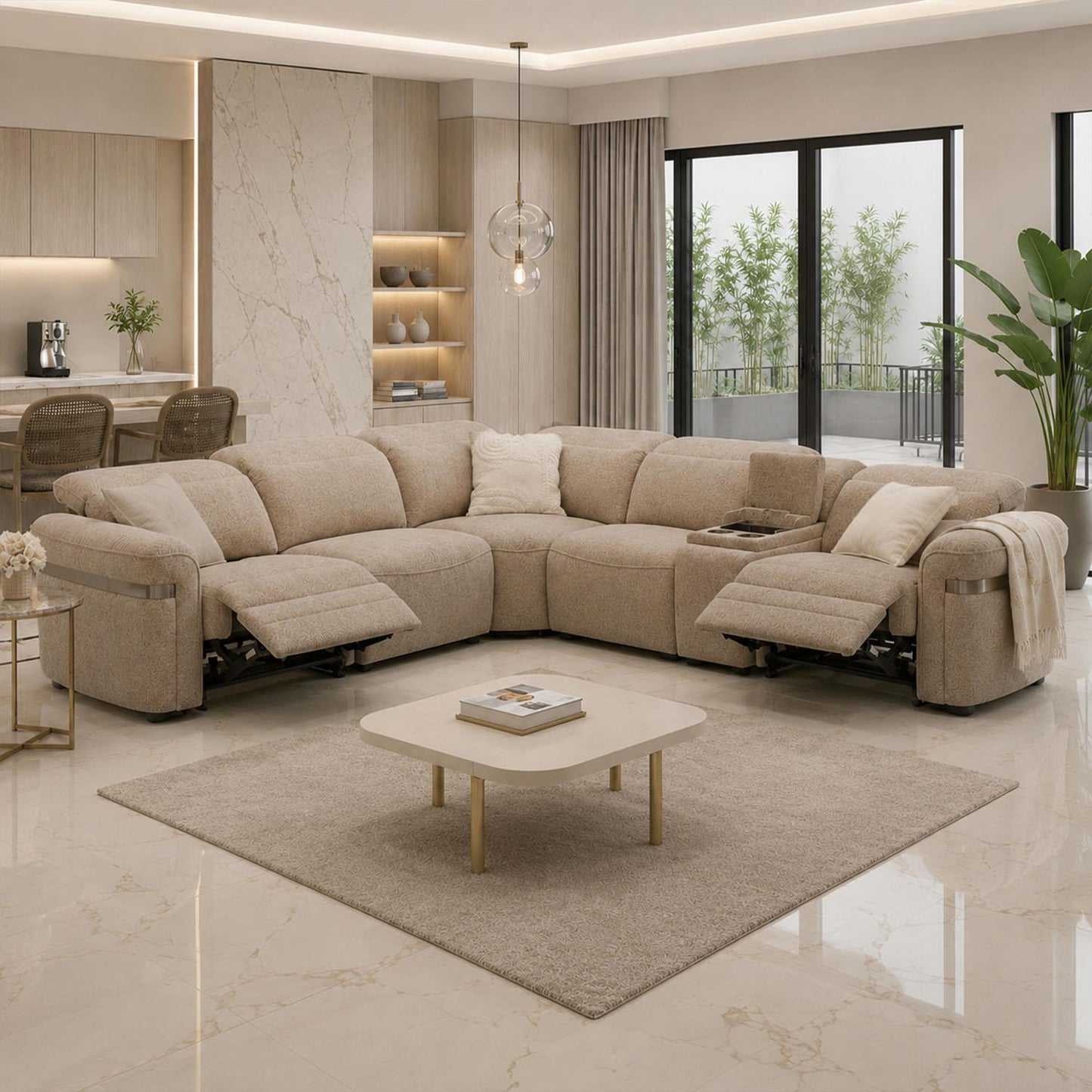Buxley 5 Seater Electric Reclining Corner Sofa Wireless Charging