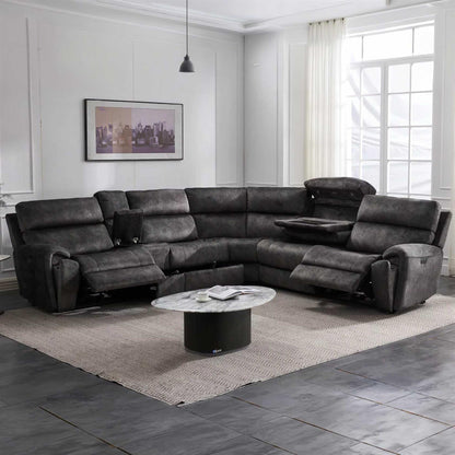 Valtos 2 Corner 2 Fabric Electric Reclining Corner sofa Grey or Brown