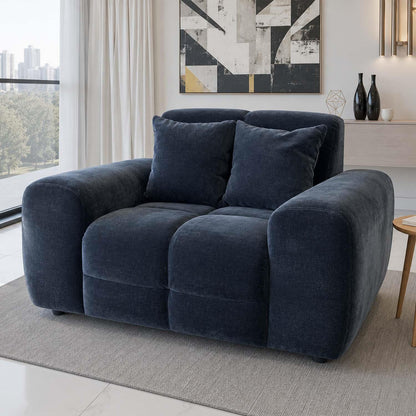 Jenson Plush Velvet Armchair with Deep Seat & Thick Boxed Arms