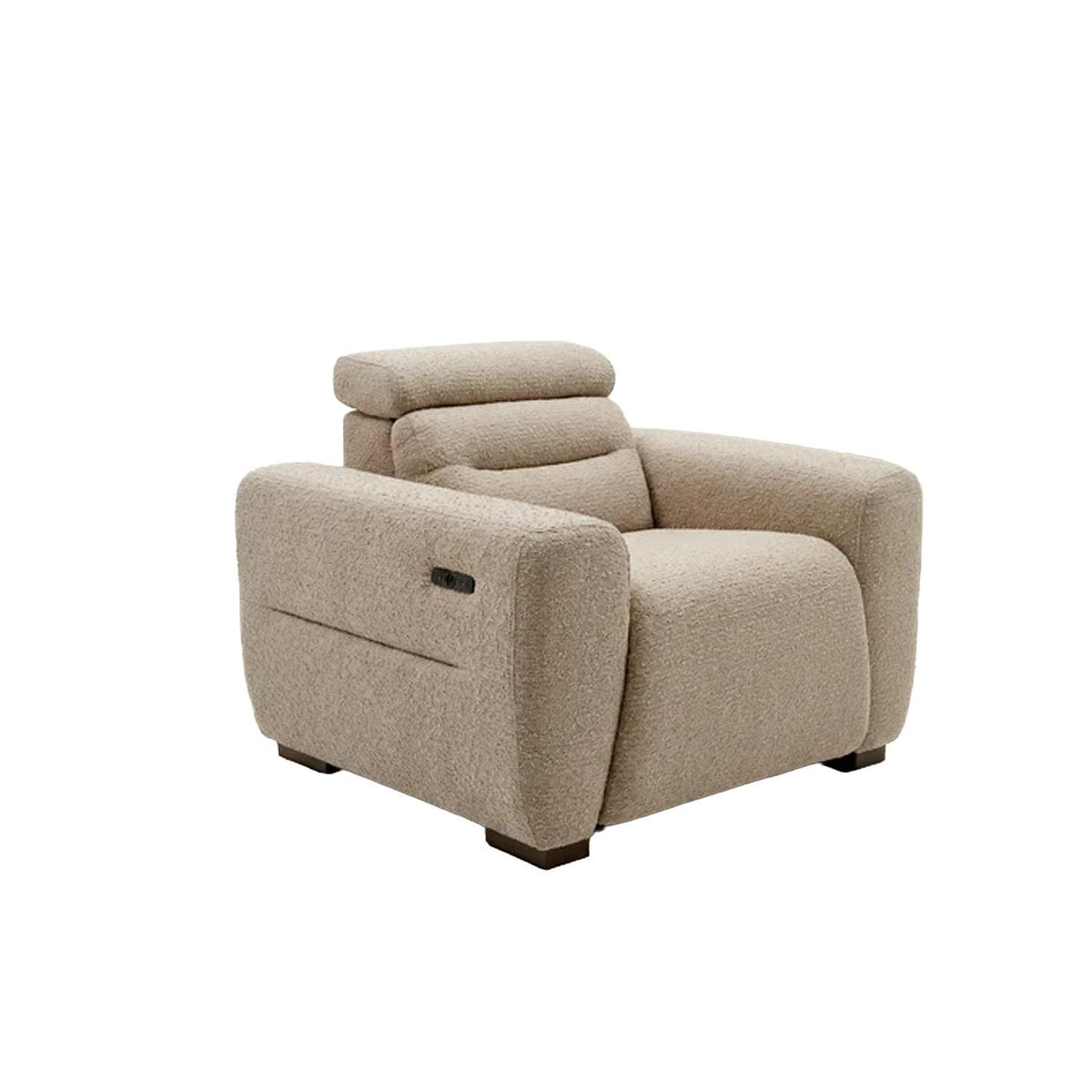 Thornton Electric Recliner Armchair Boucle USB Beige or Grey