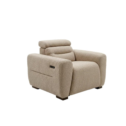 Thornton Electric Recliner Armchair Boucle USB Beige or Grey