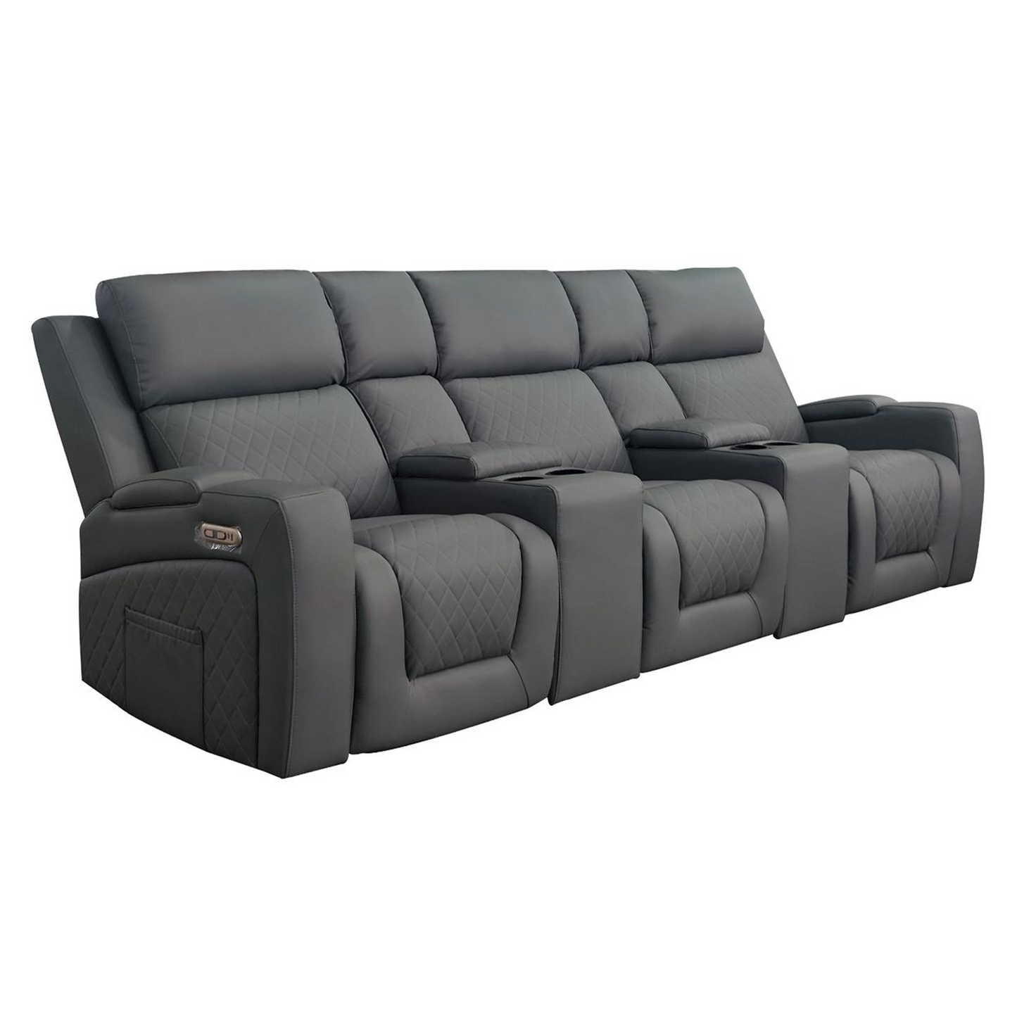 Florida Cinema 3 Seater Electric Reclining Leather Sofa