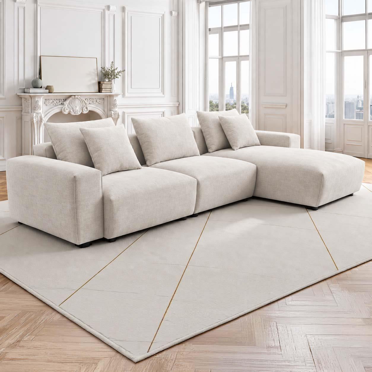Mayfield Universal Corner Sofa with Reversible Chaise Beige or Grey