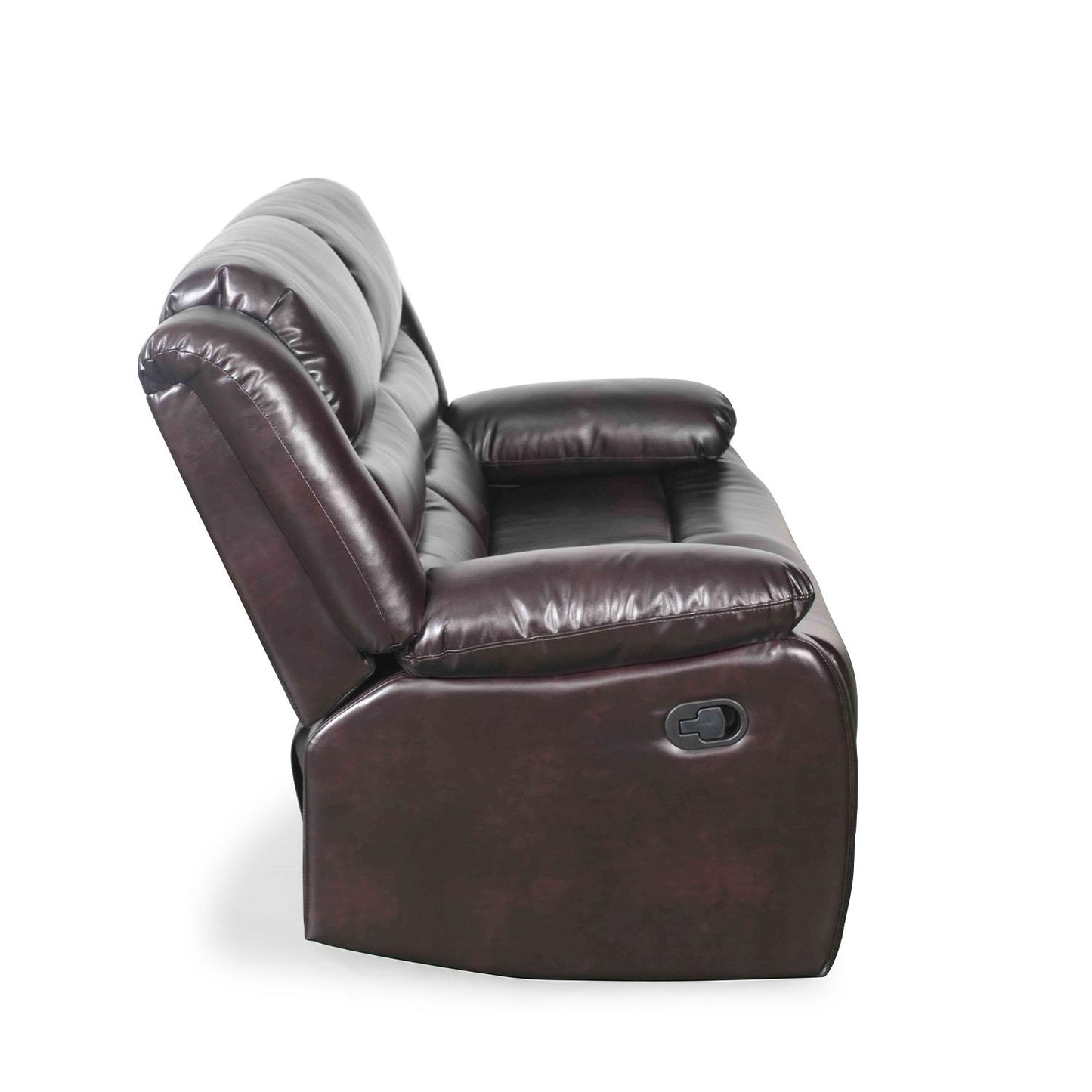 Cortland Leather Look 2 Seater Manual Reclining Sofa Black or Brown