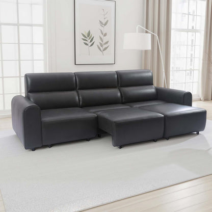 Corby 3 Seater Electric Recliner Sofa Leather Look High Back Design