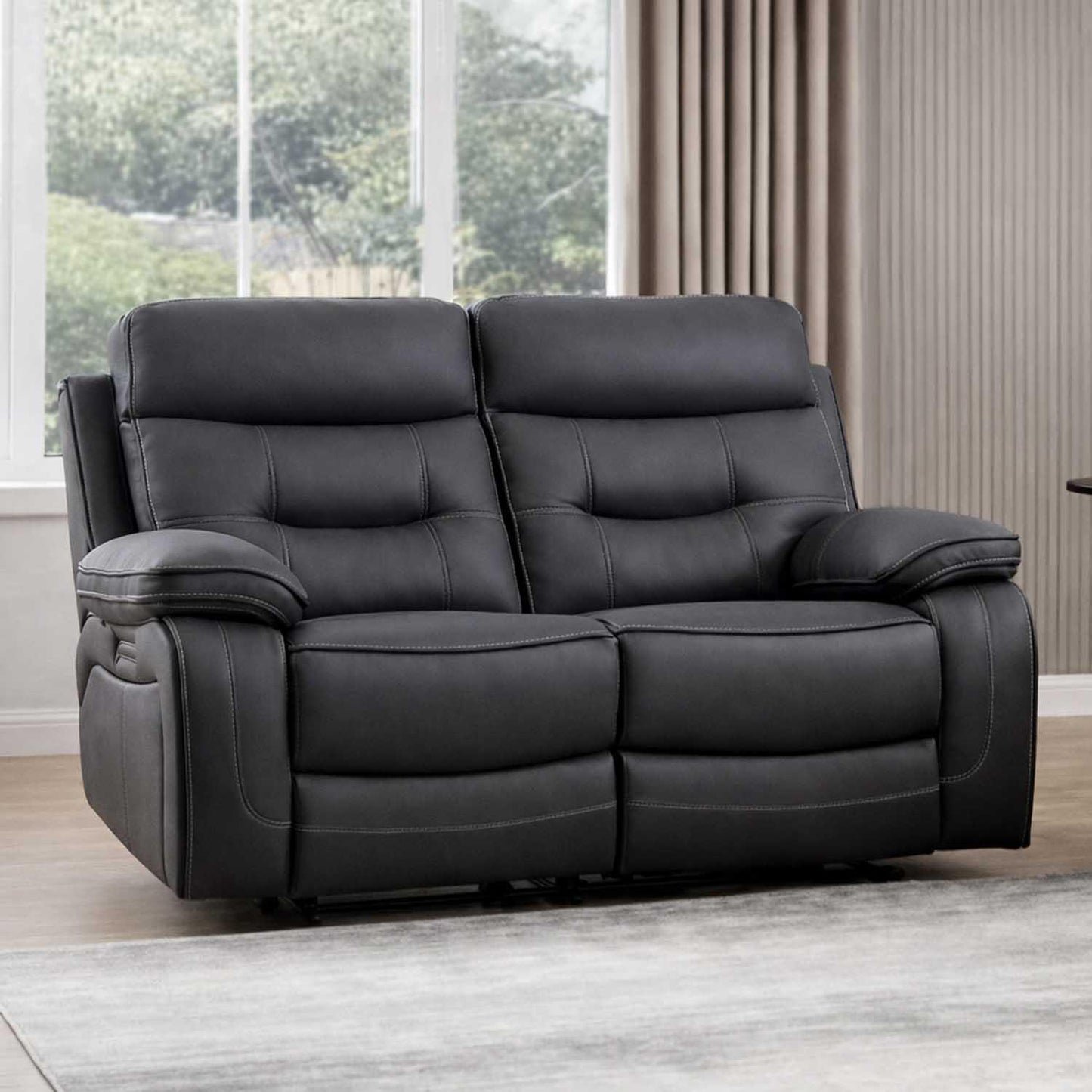 Renzo Grey Electric Recliner Sofa Suite 2 Seater + 2 Armchairs USB