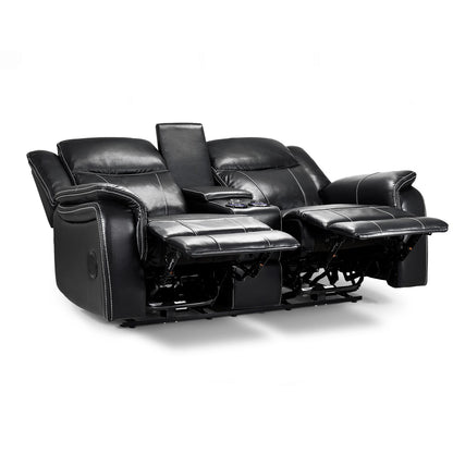 Orlando Black or Grey Leather Electric Reclining Sofa Suite 3 + 2
