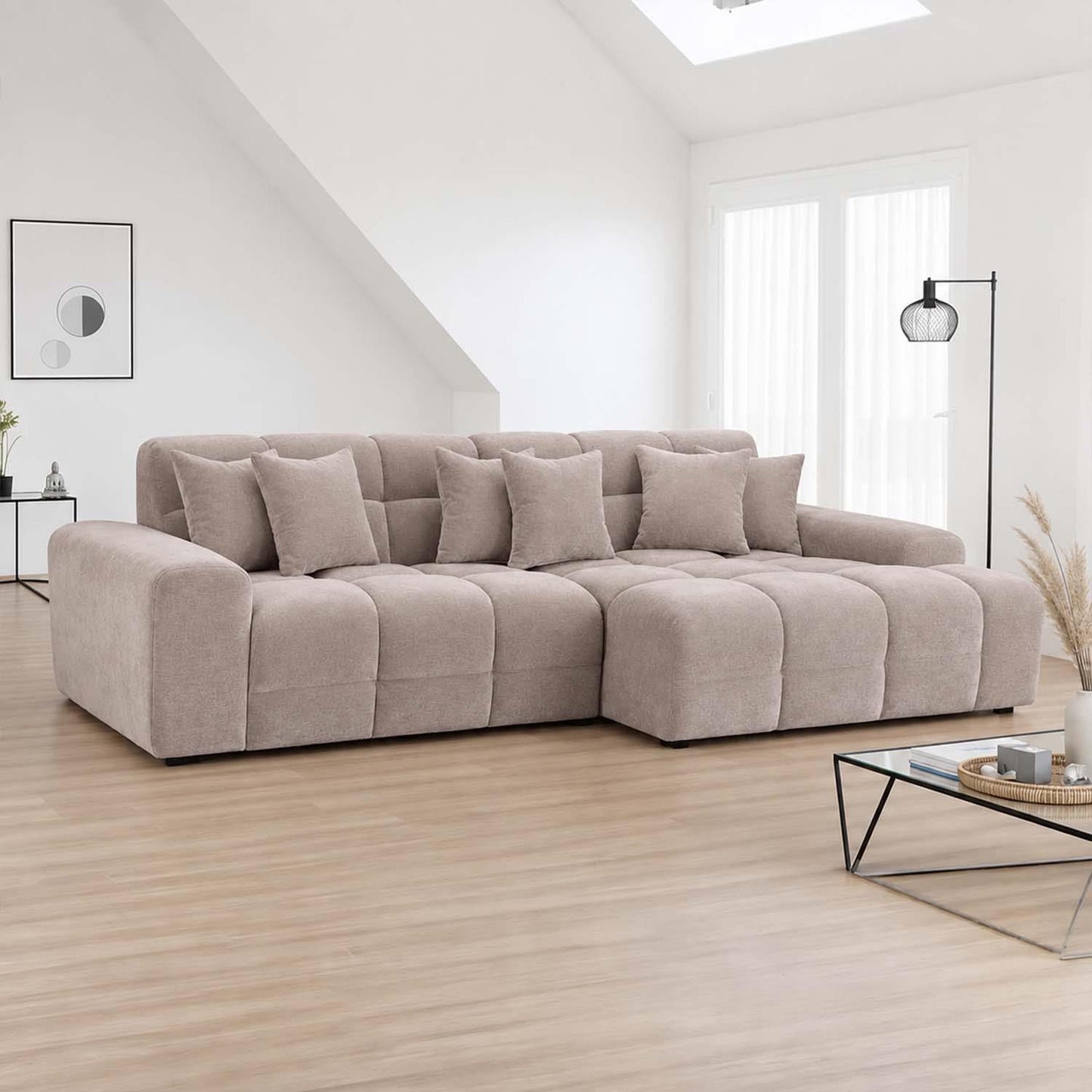 Jenson Plush Velvet Corner Sofa Left Right Hand Facing with Chaise