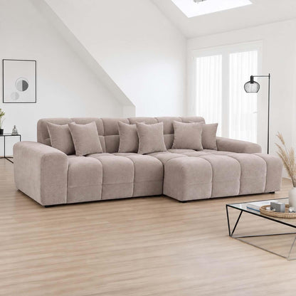 Jenson Plush Velvet Corner Sofa Left Right Hand Facing with Chaise