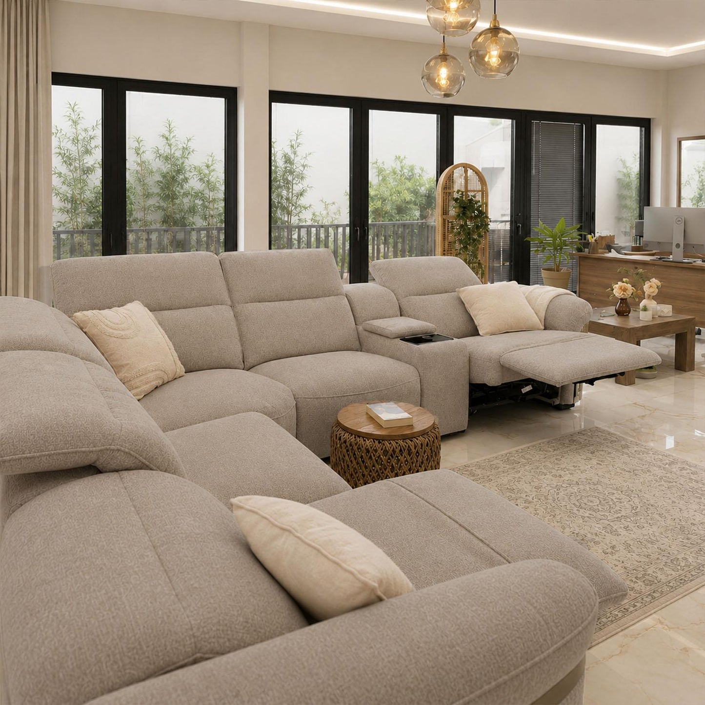 Buxley 5 Seater Electric Reclining Corner Sofa Wireless Charging