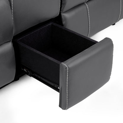 Orlando Black or Grey Leather Electric Reclining Sofa Suite 3 + 2